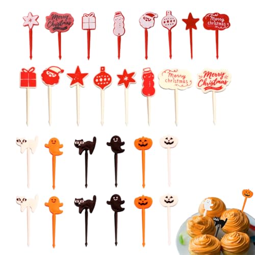 SULIUDAJI 28 Stück Piekser Fingerfood Kinder Mini Cartoon Bento Obstgabeln Zahnstocher Für Kuchen Picks ZubehöR SüßE spieße Erwachsene Dessert Obst Kinderparty Halloween Weihnachten SULIUDAJI 28 Stück Piekser Fingerfood Kinder Mini Cartoon Bento Obstgabeln Zahnstocher Für Kuchen Picks ZubehöR SüßE spieße Erwachsene Dessert Obst Kinderparty Halloween Weihnachten von SULIUDAJI
