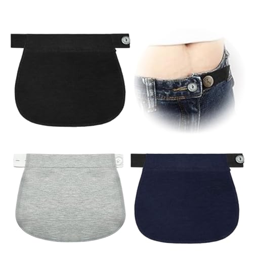 SULIUDAJI Bauchband für Hosenknopf Verlängerung, 3 Stück Hosenerweiterung Schwangerschaft,Hosenknopf Verlängerung,Knopfverlängerung für Hosen,Geeignet für Männer,Frauen und Schwangere von SULIUDAJI