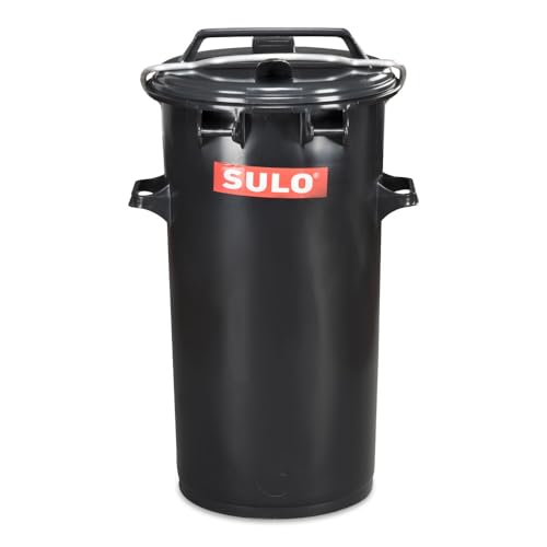 SULO Mülleimer 50 Liter Mülltonne im Retrodesign schwarz von Sulo