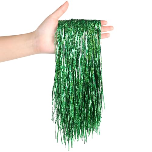SULOLI Lametta Vorhänge,Lametta Glänzend für Weihnachtsbaum Tannenbaum Weihnachtsdeko Weihnachten Party Geburtstagsfeier Hochzeit (Grün) von SULOLI