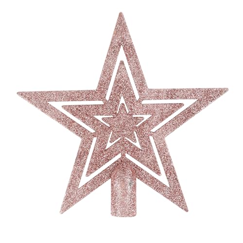 SULOLI Rosa Glänzender Weihnachtsstern,Stern für die Weihnachtsbaum,glänzenden Christbaumspitzen Für weihnachtsbaumschmuck Party Dekoration von SULOLI