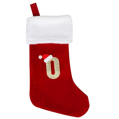 SULOLI Weihnachtsstrumpf,Rote Strumpftaschen,Geschenktüten Weihnachtssocken Zum Aufhängen für Weihnachtsbaum und Heim Deko(O) von SULOLI