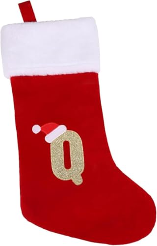 SULOLI Weihnachtsstrumpf,Rote Strumpftaschen,Geschenktüten Weihnachtssocken Zum Aufhängen für Weihnachtsbaum und Heim Deko(Q) von SULOLI