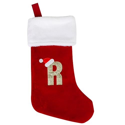 SULOLI Weihnachtsstrumpf,Rote Strumpftaschen,Geschenktüten Weihnachtssocken Zum Aufhängen für Weihnachtsbaum und Heim Deko(R) von SULOLI