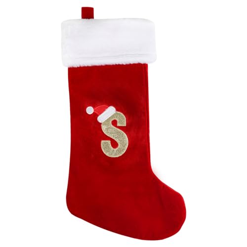 SULOLI Weihnachtsstrumpf,Rote Strumpftaschen,Geschenktüten Weihnachtssocken Zum Aufhängen für Weihnachtsbaum und Heim Deko(S) von SULOLI