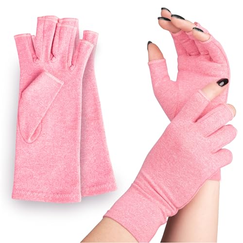 SULPO 2 Paar Arthritis Handschuhe - Fingerlose Handschuhe für Damen und Herren - Ohne Fingerkuppen - Dünne Handschuhe - Fingerless Gloves für Arbeit, Sport - Kurzfingerhandschuhe - S von SULPO