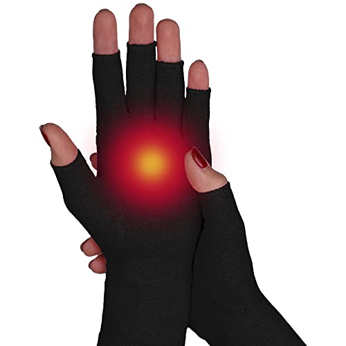 SULPO Kompressionshandschuhe - Warme Handschuhe, fingerlos - Handbandage zur Linderung von Rheuma, Arthrose, Arthritis, Sehnenscheidenentzündung, Karpaltunnelsyndrom - Größen: S, M, L von SULPO
