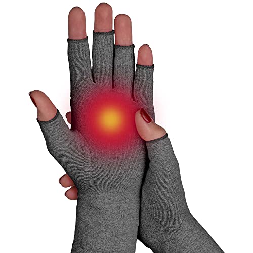SULPO Kompressionshandschuhe - Warme Handschuhe, fingerlos - Handbandage zur Linderung von Rheuma, Arthrose, Arthritis, Sehnenscheidenentzündung, Karpaltunnelsyndrom - Größen: S, M, L von SULPO