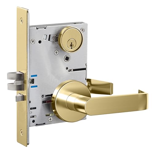 SUMBIN Kommerzielles Hebel-Türschloss, robuster Verriegelungs-Türgriff, ADA UL CUL Einsteckhebelschloss, nicht handlich, Klasse 1 für industrielle Brandschutztür, gebürstetes Gold-Finish SUMBIN Kommerzielles Hebel-Türschloss, robuster Verriegelungs-Türgriff, ADA UL CUL Einsteckhebelschloss, nicht handlich, Klasse 1 für industrielle Brandschutztür, gebürstetes Gold-Finish von SUMBIN