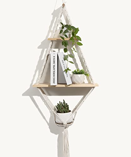 SUMGAR Wandregal Holz Boho Makramee Wandbehang Regal Wand Deko Schweberegal Handgewebte Natürliches Treibholz Hängeregal Chic Schwimmende Regale Für Wohnzimmer Schlafzimmer Flur Hof SUMGAR Wandregal Holz Boho Makramee Wandbehang Regal Wand Deko Schweberegal Handgewebte Natürliches Treibholz Hängeregal Chic Schwimmende Regale Für Wohnzimmer Schlafzimmer Flur Hof von SUMGAR