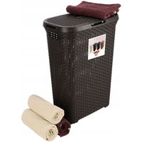 Wäschebox natural Style, aus Kunststoff, 45x27x61 cm, 40L, Dunkelbraun - Curver von CURVER