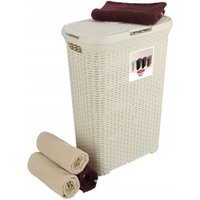 Wäschebox Natural Style, aus Kunststoff, 44 x 27 x 61 cm, 40L, Creme - Curver von CURVER