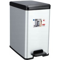 Curver - Slim Bin 25L Abfallbehälter, Silber von CURVER
