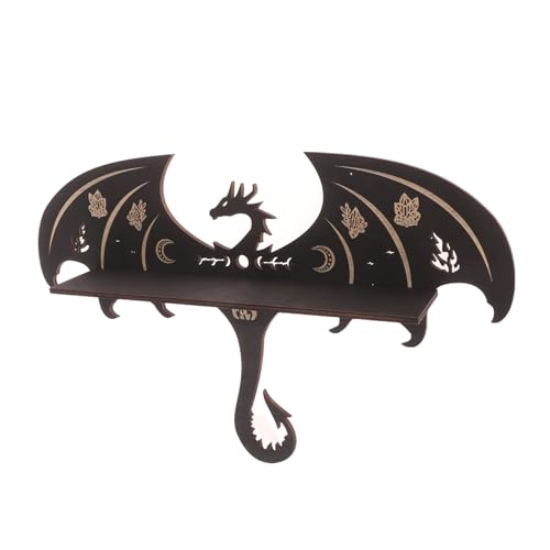 SUMKTO Gothic Evil Dragon Dekor Kristall Display Regal für Wand Holz Dekor Knick Knack Organizer Kristall Flaschen Halter von SUMKTO