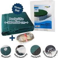 Abdeckplane für 500cm Rund Pools und Schwimmbecken - 160 g/m² extra Winterschutz und Ganzjahresabdeckung von SUMMER FUN