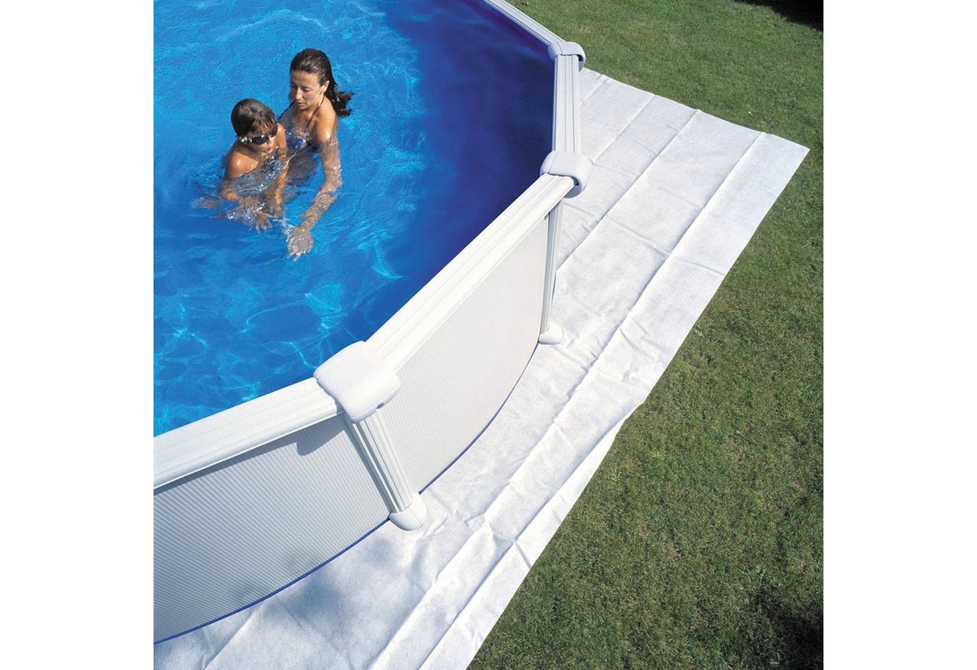 SUMMER FUN Pool-Bodenschutzfliese Extra Bodenschutzvlies für 600 x 320 cm Ovalform-P, Komplett-Set von SUMMER FUN