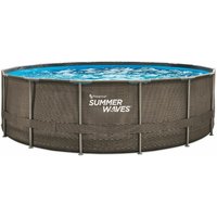 Pool Frame Dark Double Rattan Print Aktive 4,88 m x 1,22 m Pool - Summer Waves von SUMMER WAVES