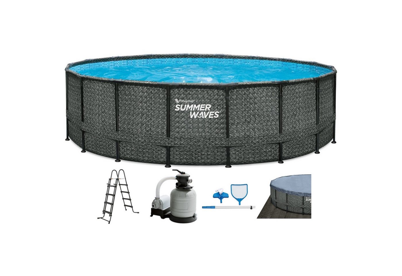 SUMMER WAVES Framepool TW25-P4A0185210EU Frame Elite Pool Dark Herringbone 549 x 132 cm SUMMER WAVES Framepool TW25-P4A0185210EU Frame Elite Pool Dark Herringbone 549 x 132 cm von SUMMER WAVES