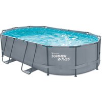 Summer Waves Active Frame Pool Aufstellpool oval inkl. Zubehör Grau 488x305x107 cm Summer Waves Active Frame Pool Aufstellpool oval inkl. Zubehör Grau 488x305x107 cm von SUMMER WAVES