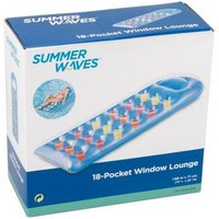 Summer Waves - Luftmatratze 18-Pocket Lounge mit Sichtfenster - Blau von SUMMER WAVES