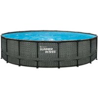 Elite Frame Pool Aufstellpool rund Komplettset Rattanoptik grau ø 549x132 cm - Summer Waves von SUMMER WAVES