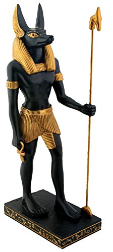 YTC Summit International Ancient Egyptian Standing Anubis God of The Afterlife with Spear Figurine von SUMMIT COLLECTION