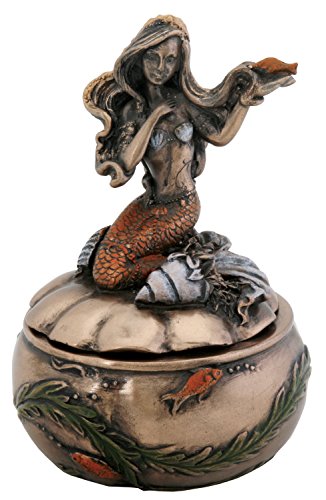 YTC Summit International Art Nouveau Mermaid Ariel Laying on Seashell Jewelry Trinket Box Container New von SUMMIT COLLECTION