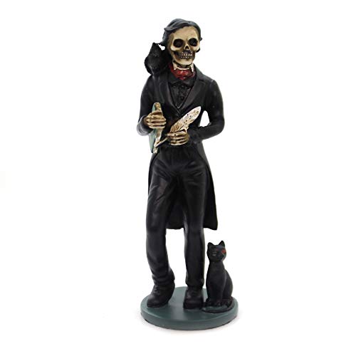 YTC Summit International Skeledgar Skeleton Edgar Allan Poe with Book and Raven Halloween Figurine New von SUMMIT COLLECTION