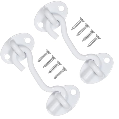 2 Pack Heavy Duty 4 4 Zoll Fensterverriegelung Haken Rostproofentür Sicherheitsverletzer Erosionsbeständiges Schloss Für Fenster Windschutz Türhakenschloss Mit Versunkenen Schraubenlöchern von SUMMITDRAGON