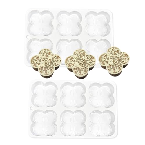 2pcs Blumen/Blattmuster Spitzenmatte Matte Mit Schenkel Silikonformen Fondant Impressions Matten Cupcake Toppers Tool Dauer von SUMMITDRAGON