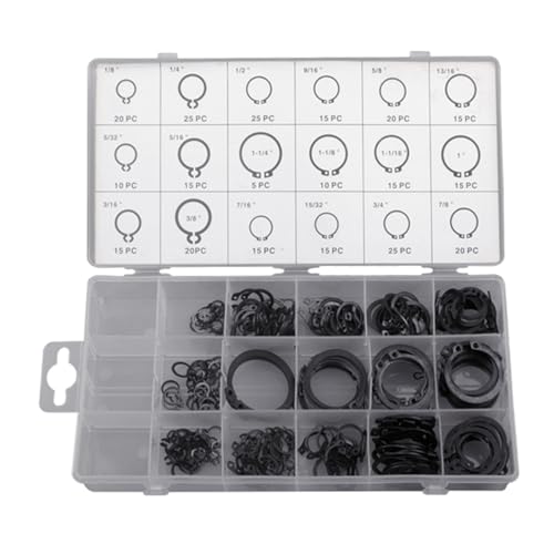 300pcs Rostfreie Stähle Externe Stützklemmen Ringe Waschmaschine Circlip Snaps Retainer Clip Rings Sortiment 18 Größen Verriegelungsscheiben Set Set Set von SUMMITDRAGON