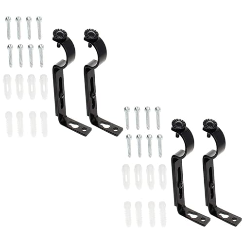 4pcs Verstellbare Vorhangstangenhalterung Hochleistungs Wandmontagehalter Metallwandhalterung Bleibig Verstellbarer Easy Installation Hardware von SUMMITDRAGON