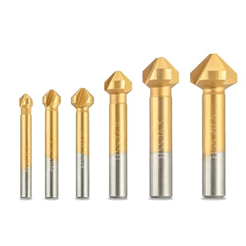 6/7pcs Countersink Bohrer Bits Set 3 Flöte 90 Grad Schurke Schaltkämpfer Werkzeug Endmühlenschneider Countersink Bohrer Bits von SUMMITDRAGON