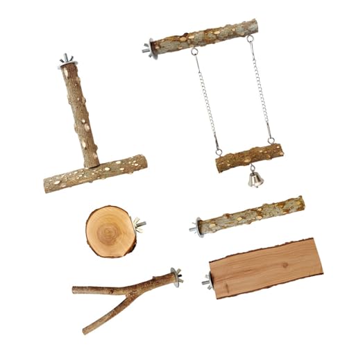 6pcs Natural Holz Vogel Barsch Ständer Mit Kauspielzeug Und Schwung Für Papageien Cockatiels Lovebirds Ruhesting Unterhaltung Vogelperchplattform 6pcs Natural Holz Vogel Barsch Ständer Mit Kauspielzeug Und Schwung Für Papageien Cockatiels Lovebirds Ruhesting Unterhaltung Vogelperchplattform von SUMMITDRAGON