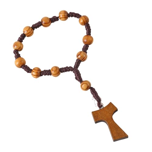 8mm Holz Rosenkranzperlen Mit Kreuzen Für Gebet Und Achtsamkeit Natürliche Farbe 8mm Hölzerne Rosenkranzholzperlen von SUMMITDRAGON