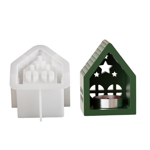 Candlestick Form Flexibler Silikonform Zur Erzeugung Sternförmiger Fensterhaus Dekoration Kerze Basis Betonform Silikonform von SUMMITDRAGON