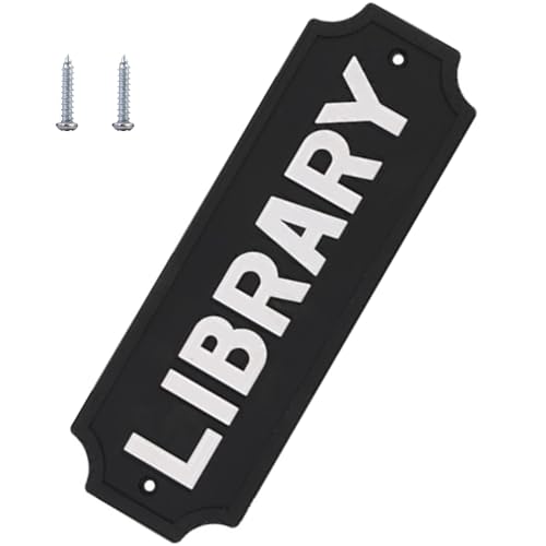 Elegante Schwarz Weiß Bibliotheks Kündigung Schild Wasserdichte Robuste Kunststoffmaterialien Für Hausgarten Und Club Wandtür von SUMMITDRAGON