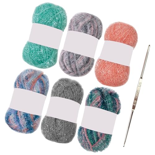Farbiges Häkelgarn Für Geschirrtücher Waschlappen Häkeln Funkelnder Polyestergarn 1 76oz196 Yards Jeweils Für Stricken Handgefertigtes Handwerk Farbiges Häkelgarn Für Geschirrtücher Waschlappen Häkeln Funkelnder Polyestergarn 1 76oz196 Yards Jeweils Für Stricken Handgefertigtes Handwerk von SUMMITDRAGON