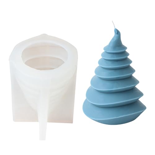 Flexibler Silikonform Handgefertigt Duftende Kerzenform Geometrische Weihnachtsbaum Aromatherapys Schimmelpilze Häuserdekorationen Duft Kerzenkreation von SUMMITDRAGON