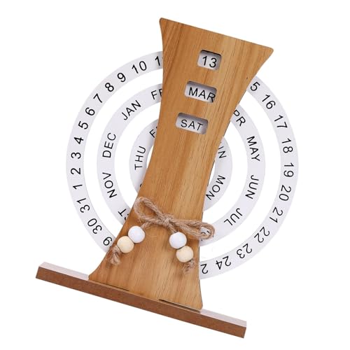 Holz Permanent Kalender Mondform Permanent Kalender Home Dekoration Kreis Rotatable Bauernhäuser Dekore Kreativ von SUMMITDRAGON