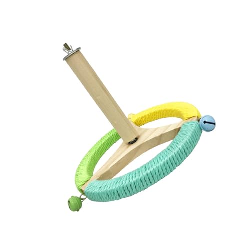 Holz Rotierender Vogelperch Spielzeug Für Papageien Guardies Cockatiels Mit Nicht Überrutsches Übungsrad Und Farbenfrohe Glocken Dekore Rotierende Vogelkäfigzubehör Dekore von SUMMITDRAGON