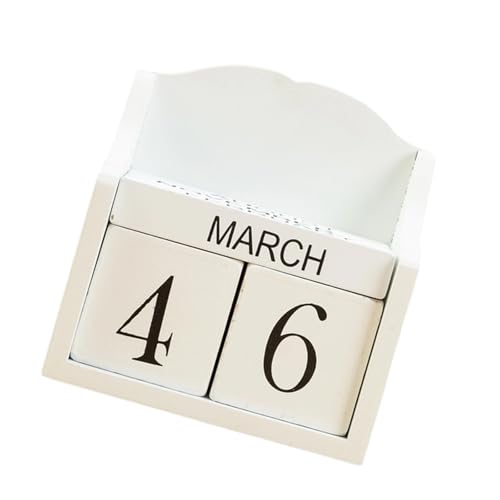 Holzdesktop Permanent Kalender Vintage Styles Datum Monats Block Home Office Dekorative Wiederverwendbare Kalendergeschenk Europäisches Pastoralholz von SUMMITDRAGON