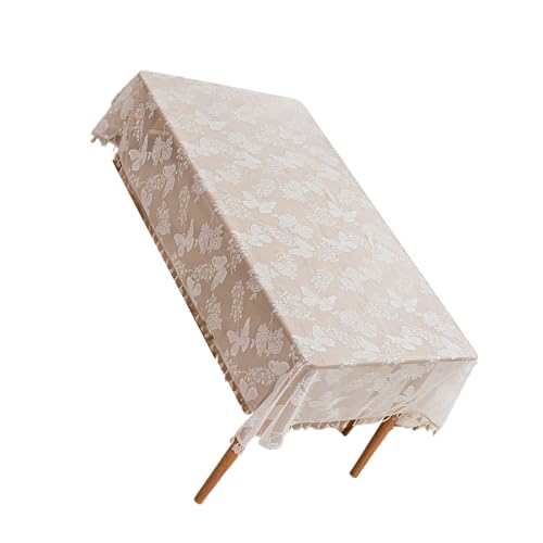 Nylon Spitzen Tischdecke 140x140/100 cm Spitzenrandtischdecke Haltbarkeit Für Familienessen Und Feierblumen Tischdecke von SUMMITDRAGON