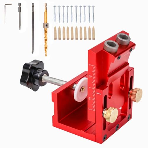 Pocket Hole Jig Set Einstellungseinstellung Holzbearbeitung Werkzeug Taschen Dübel Loch Jig Set Leitfuge Joint Winkle Tool Locators von SUMMITDRAGON