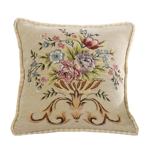 SUMMITDRAGON Blumenmuster Werfen Kissenkoffer Bequemer Polyester Stoff Kissenbezug Luxuriöses Gefühl Mit Blumenverzierung Home Decors Werfen Kissen Kissen von SUMMITDRAGON