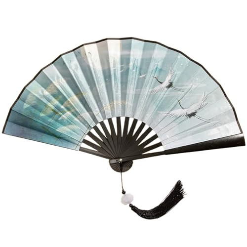 SUMMITDRAGON Chinesische Handhelds Fan Doppelseitig Vintage Painting Folding Fan Cheongsam Dance Performances Fotografie Geschenk von SUMMITDRAGON