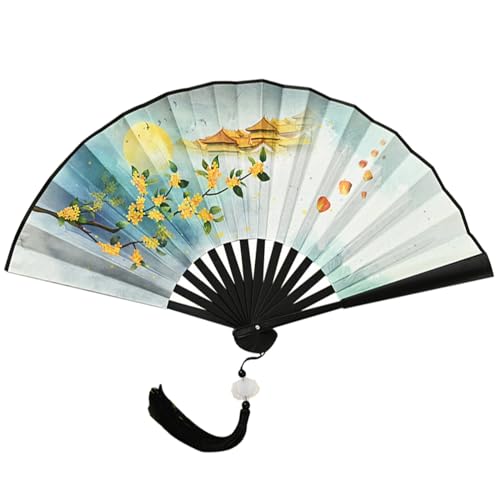 SUMMITDRAGON Chinesische Handhelds Fan Doppelseitig Vintage Painting Folding Fan Cheongsam Dance Performances Fotografie Geschenk von SUMMITDRAGON
