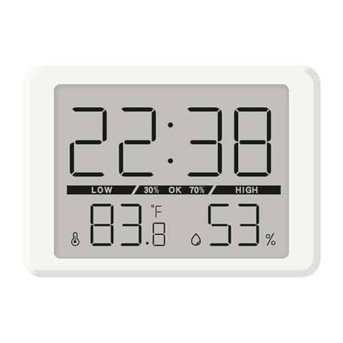 SUMMITDRAGON Digitaler Wecker Mit Innentemperatur Und Feuchtigkeitszeit Display LCD Bildschirm Magnetisch Hintergrundbeleuchtung Batteriebetriebener Schlafzimmer Wecker von SUMMITDRAGON