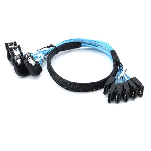 SUMMITDRAGON Effizienter SAS4.0 6SATA Bis 6SATA 7PIN Data Server Kabel Für Festplattenkonfiguration 500 M OhmMinimum Impedances SSDS Festplattenkabel von SUMMITDRAGON