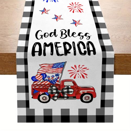 SUMMITDRAGON Eleganter Tischläufer Tischtuch Tischläufer Für Independence Day Patriotics Table Decors Table Runner von SUMMITDRAGON